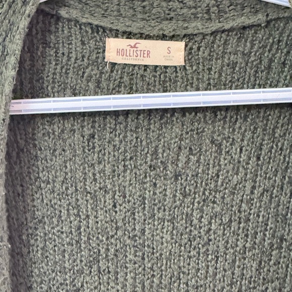 Hollister Green Cardigan Sweater Open-Front Relaxed Fit - Picture 3 of 4